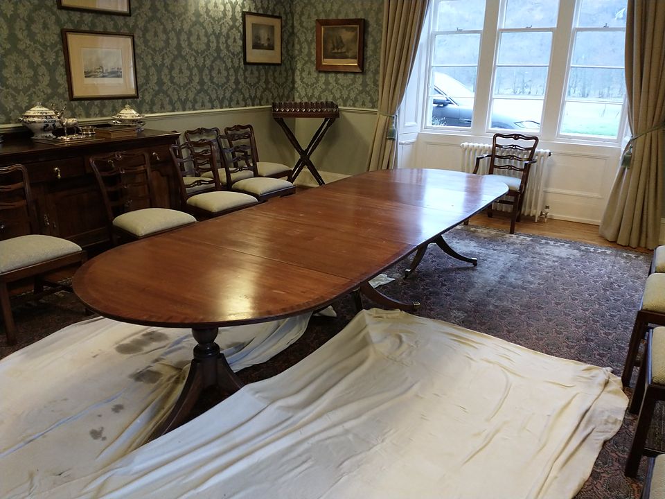 D-end dining table, before